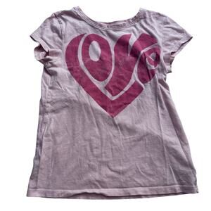Gap Kids Pink Heart Graphic T-Shirt with Stains